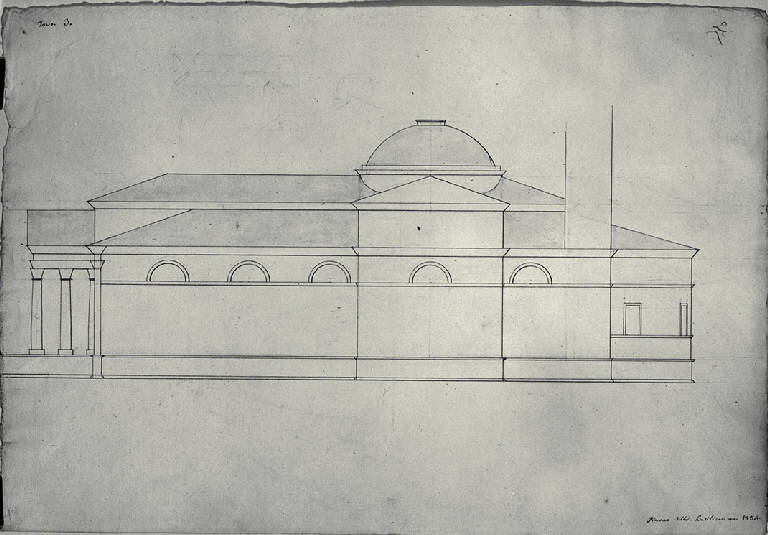 Sezione di una basilica (disegno) di Amati, Marco (sec. XIX)