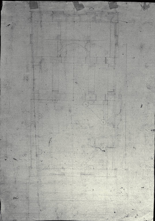 Pianta di un tempio tetrastilo (disegno) di Amati, Marco (sec. XIX)