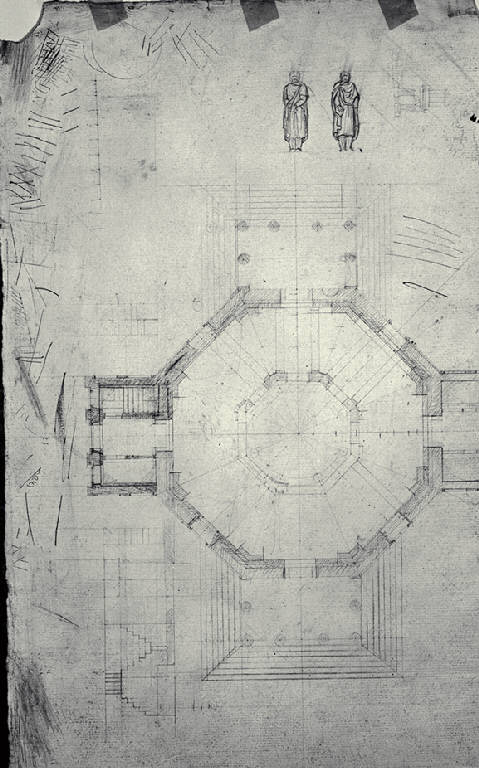 Pianta di un edificio ottagonale (disegno) di Amati, Marco (sec. XIX)