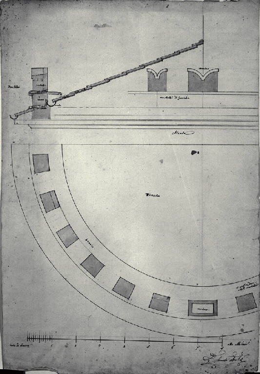 Tetto della Villa Durini (poi Frette) a Monza (disegno) di Amati, Carlo (sec. XIX)