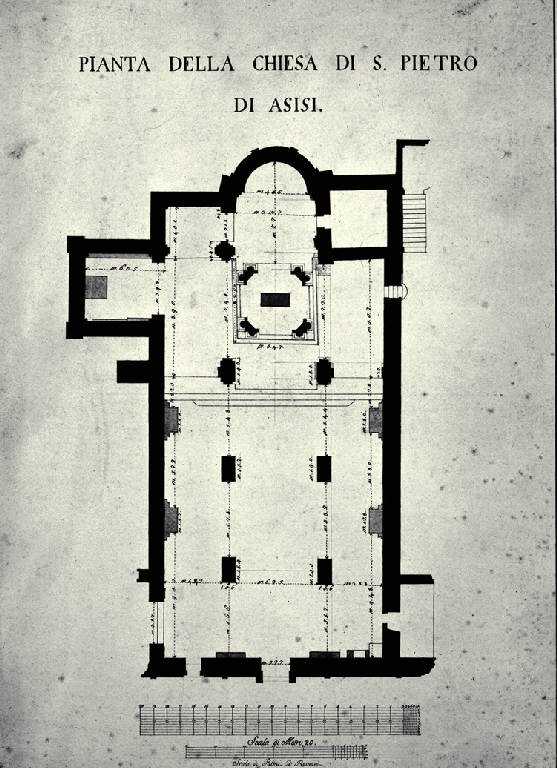 Pianta della chiesa di S. Pietro in Assisi (disegno) - ambito italiano (prima metà sec. XIX)