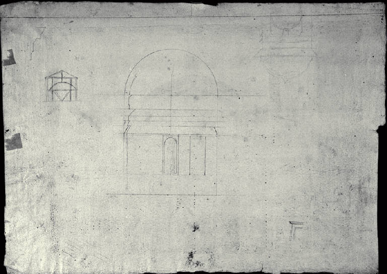 Prospetto dell'abside di una chiesa (disegno) di Amati, Carlo (sec. XVIII)