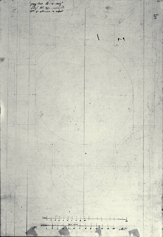 Pianta di una chiesa con cupola (disegno) di Amati, Carlo (sec. XVIII)