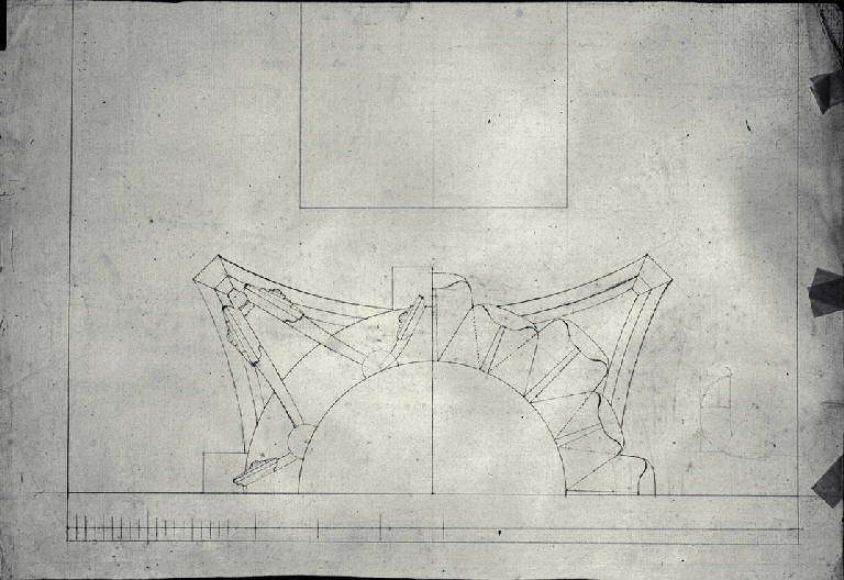 Pianta di un capitello (disegno) di Amati, Carlo (prima metà sec. XIX)