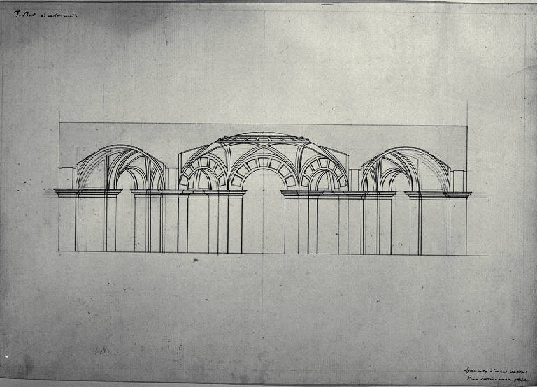 Sezione trasversale di una volta sotterranea (disegno) di Amati, Marco (sec. XIX)
