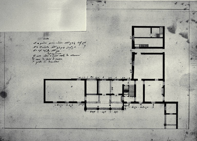 Pianta della Villa Sormani a Cornate d'Adda (disegno) di Amati, Carlo (sec. XIX)