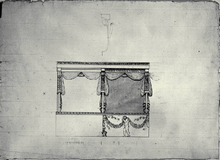 Prospetto di un palchetto-tipo del Teatro di Monza (disegno) di Amati, Carlo (sec. XIX)