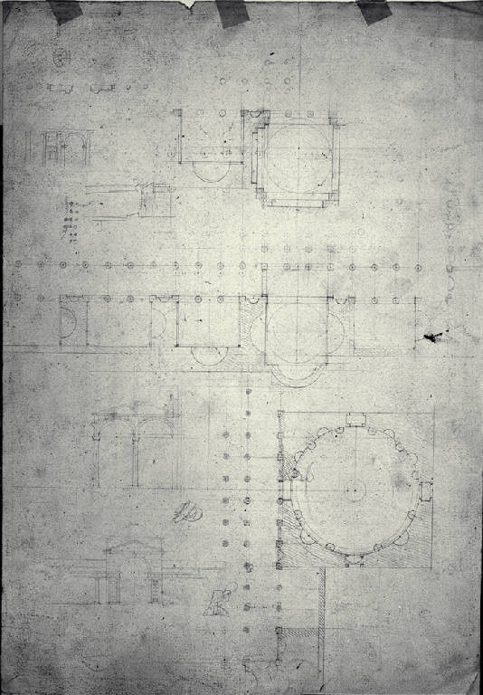 Pianta di un edificio (disegno) di Amati, Carlo (prima metà sec. XIX)