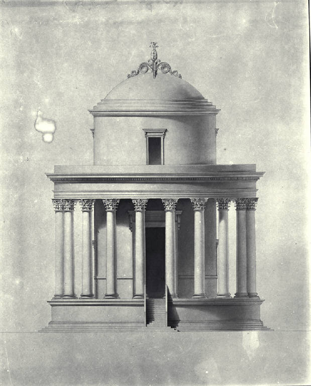 Prospetto di un tempio rotondo periptero (disegno) di Amati, Marco (sec. XIX)