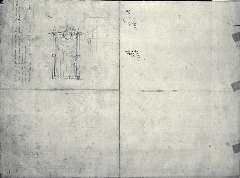 Prospetto di porta drappeggiata per la Villa Durini a Fabbrica (?) (disegno) di Amati, Carlo (sec. XIX)