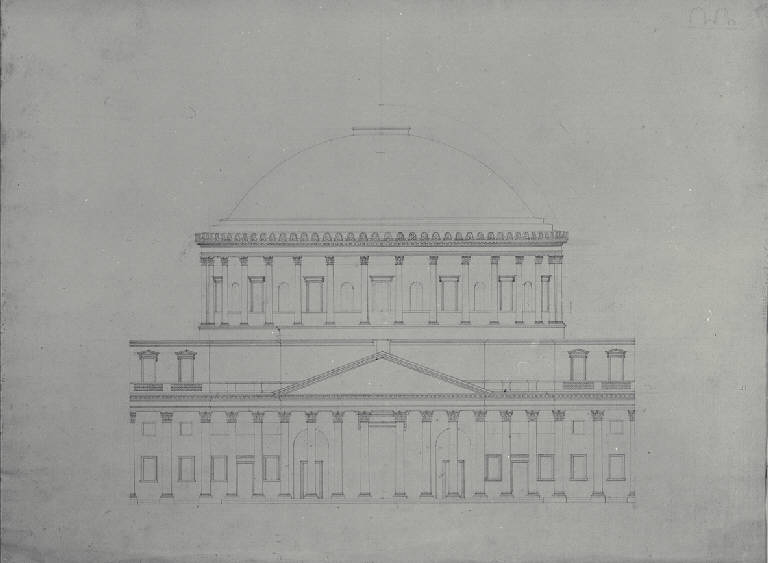 Prospetto della chiesa di S. Carlo a Milano (disegno) di Amati, Carlo (sec. XIX)