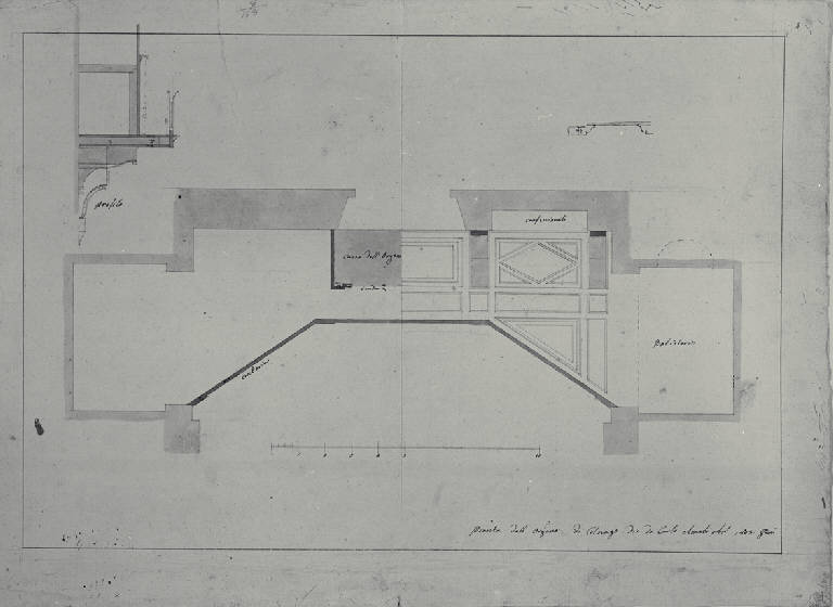 Pianta di organo della chiesa di S. Alessandro a Colnago (disegno) di Amati, Carlo (sec. XIX)