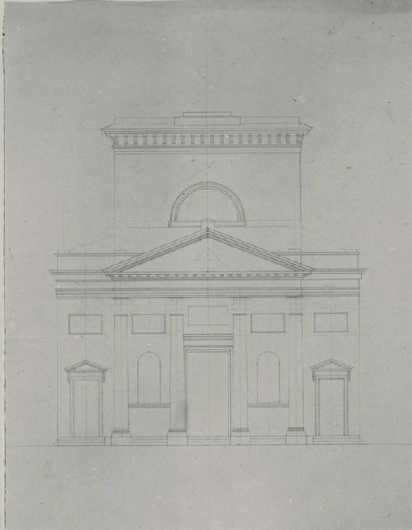 Prospetto della chiesa di S. Francesco di Paola a Milano (disegno) di Amati, Carlo (sec. XIX)