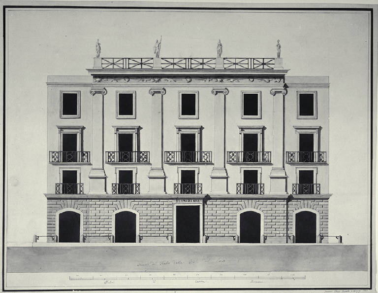 Prospetto del Teatro del Genio (disegno) di Emili, Giovanni (sec. XIX)