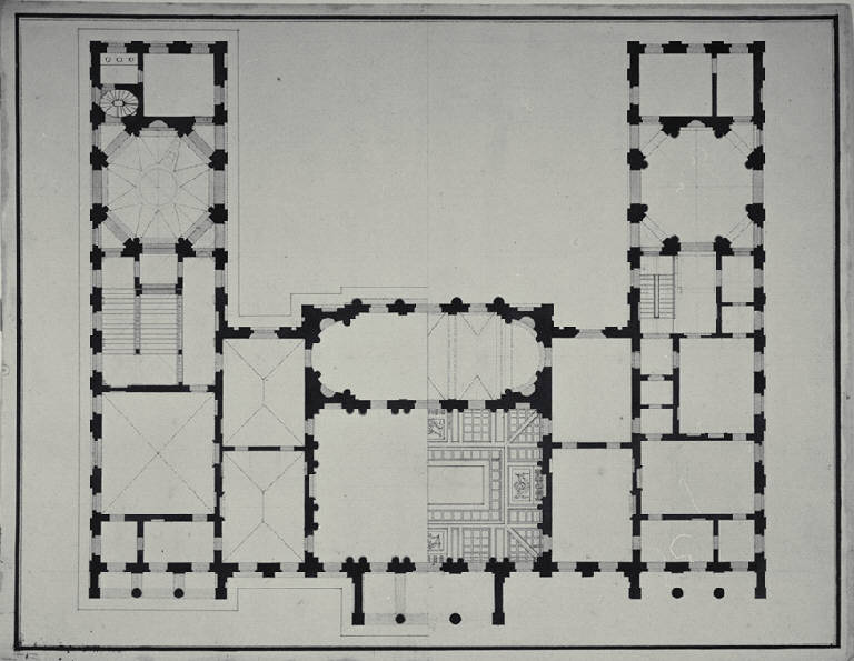 Pianta di palazzo (disegno) di Amati, Carlo (fine sec. XVIII)