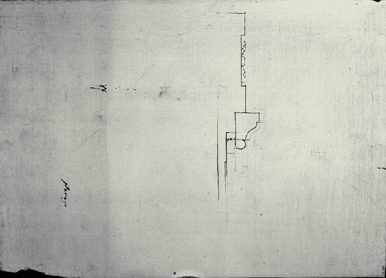 Sezione di cornice (disegno) di Amati, Carlo (inizio sec. XIX)