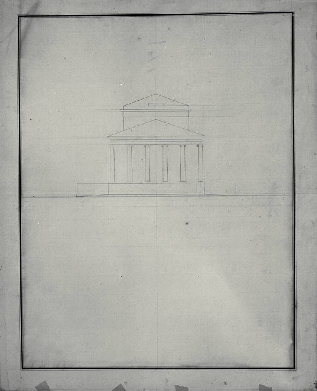 Prospetto della chiesa di S. Alessandro a Colnago (disegno) di Amati, Carlo (sec. XIX)