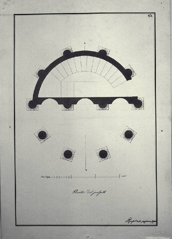 Pianta di un pulpito (disegno) di Amati, Marco (sec. XIX)
