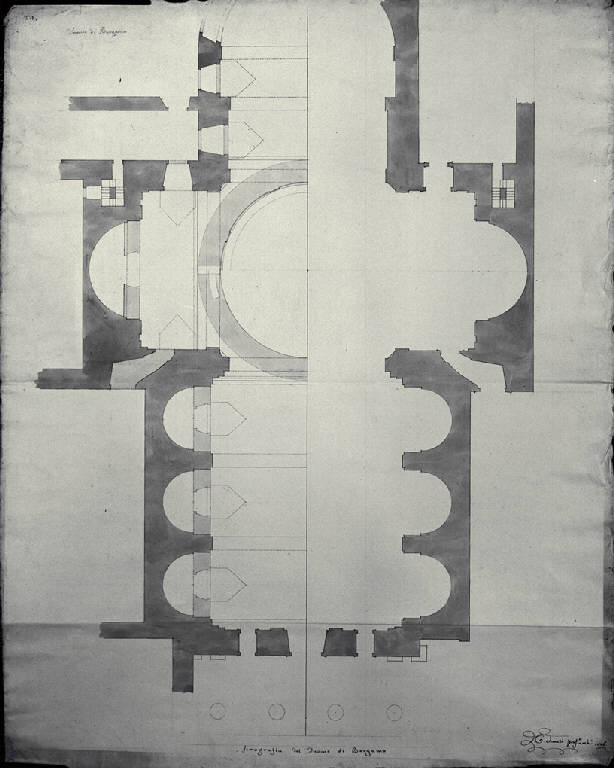 Pianta del Duomo di Bergamo (disegno) di Amati, Carlo (sec. XIX)