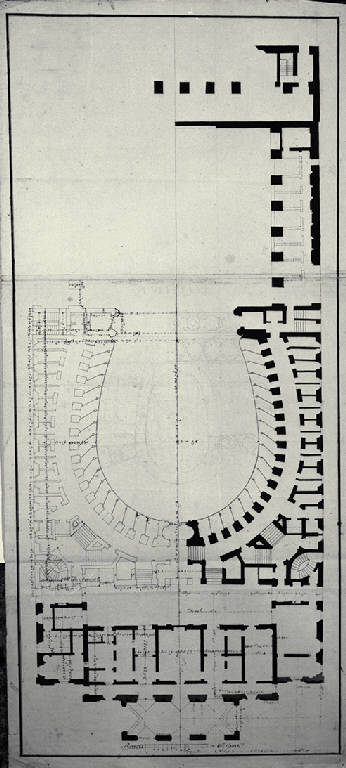 Pianta del Teatro alla Scala di Milano (disegno) di Amati, Carlo ((?)) (sec. XIX)
