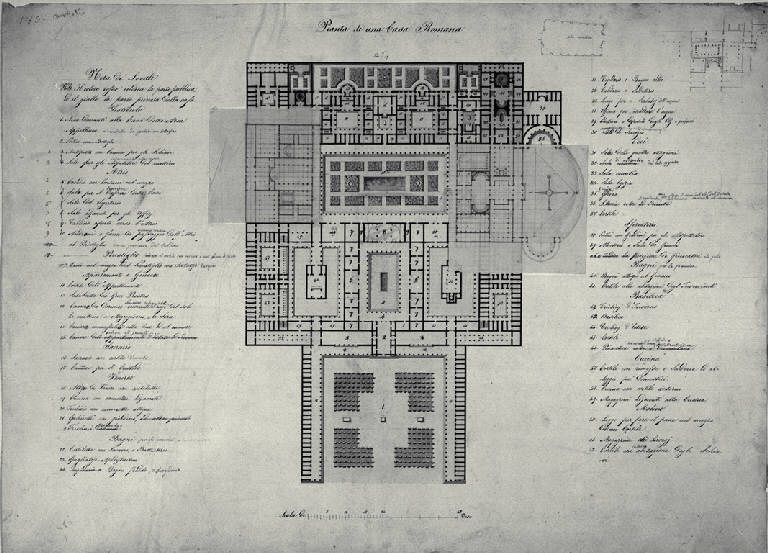 Pianta di casa romana (disegno) di Amati, Carlo (sec. XIX)