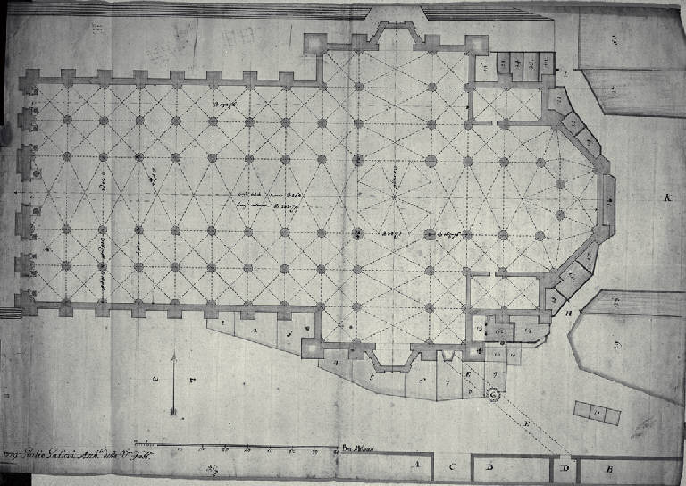 Pianta del Duomo di Milano (disegno) di Galliori, Giulio (sec. XVIII)