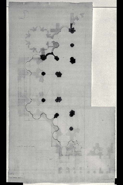 Pianta del Duomo di Pavia (disegno) di Amati, Carlo (sec. XIX)