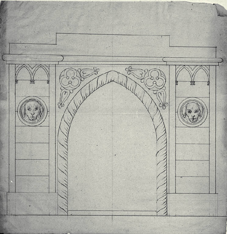 Prospetto di edificio da giardino (?) (disegno) - ambito milanese (prima metà sec. XIX)