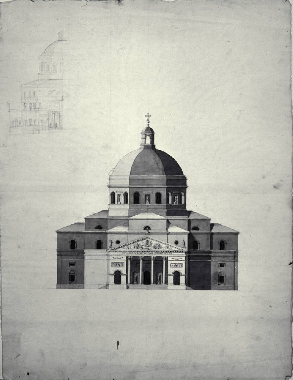 Prospetto di riforma del Duomo di Pavia (disegno) di Amati, Carlo (sec. XIX)