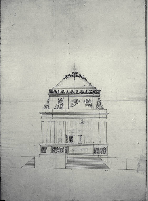 Prospetto per monumento funebre (disegno) di Amati, Marco (secondo quarto sec. XIX)