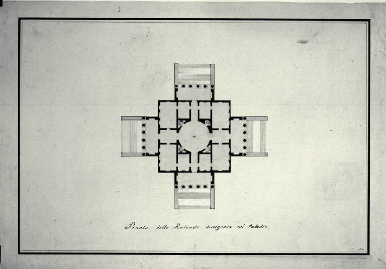 Pianta della Rotonda presso Vicenza (disegno) di Amati, Carlo (sec. XIX)