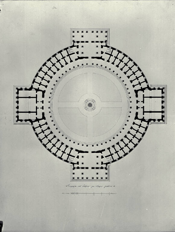 Pianta di bagni pubblici (disegno) di Amati, Marco (sec. XIX)