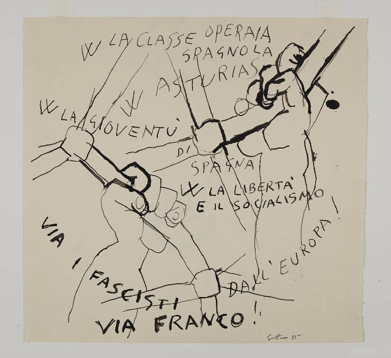Spagna libera (disegno) di Guttuso, Renato (sec. XX)