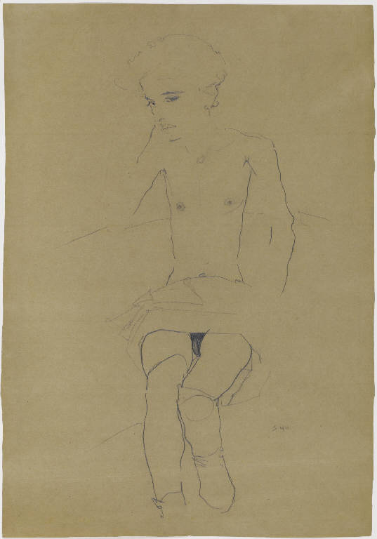 Giovinetto (disegno) di Schiele, Egon (sec. XX)