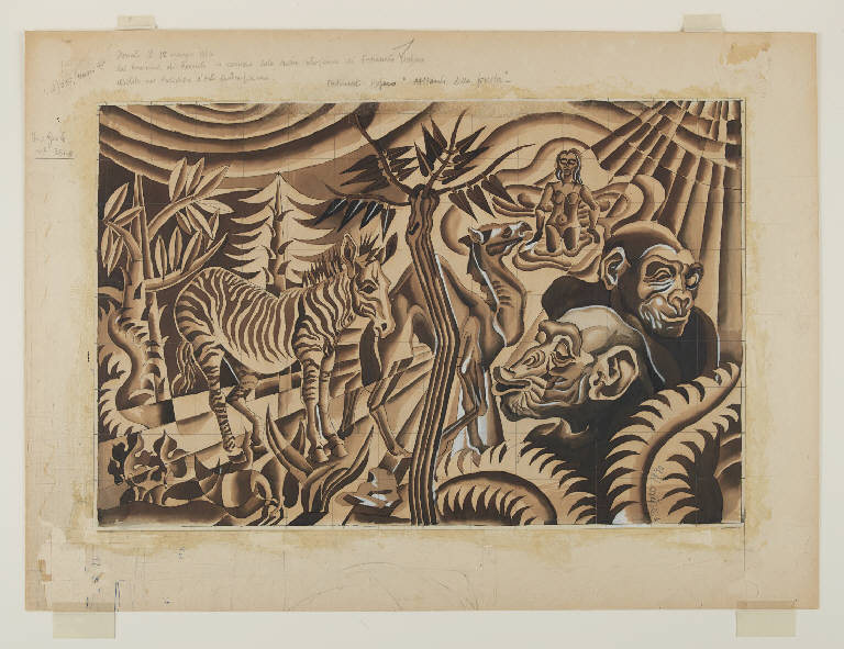 Abitanti della foresta (disegno) di Depero, Fortunato (sec. XX)