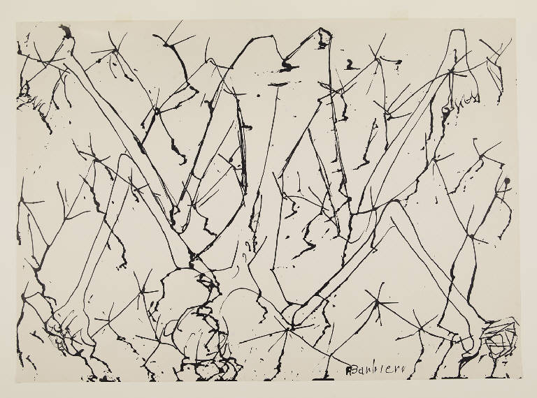 Sul filo spinato (disegno) di Barbieri, Agostino (sec. XX)