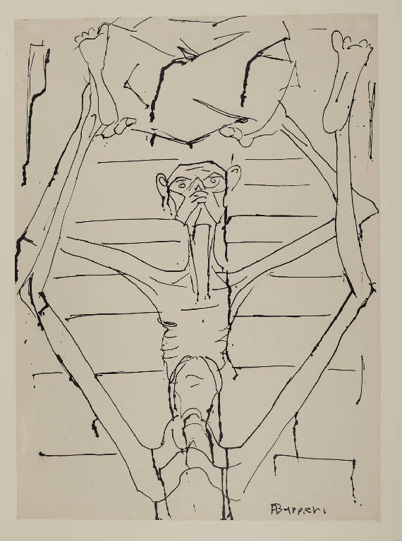Una vittima della cava (disegno) di Barbieri, Agostino (sec. XX)