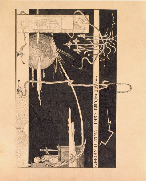 Albo della Morte: Mors ultima linea rerum est (disegno) di Martini, Alberto (sec. XIX)