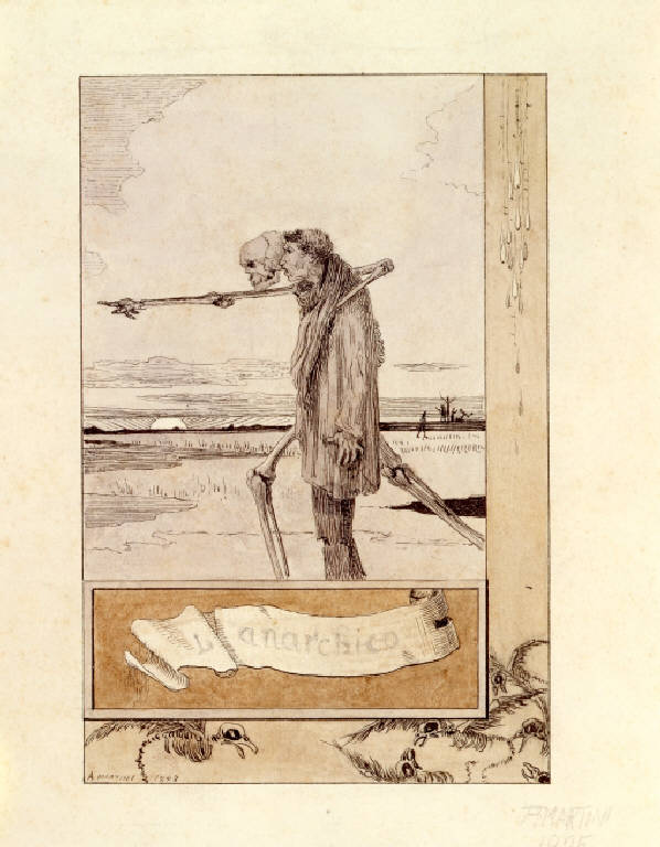 Albo della Morte: l'Anarchico (disegno) di Martini, Alberto (sec. XIX)