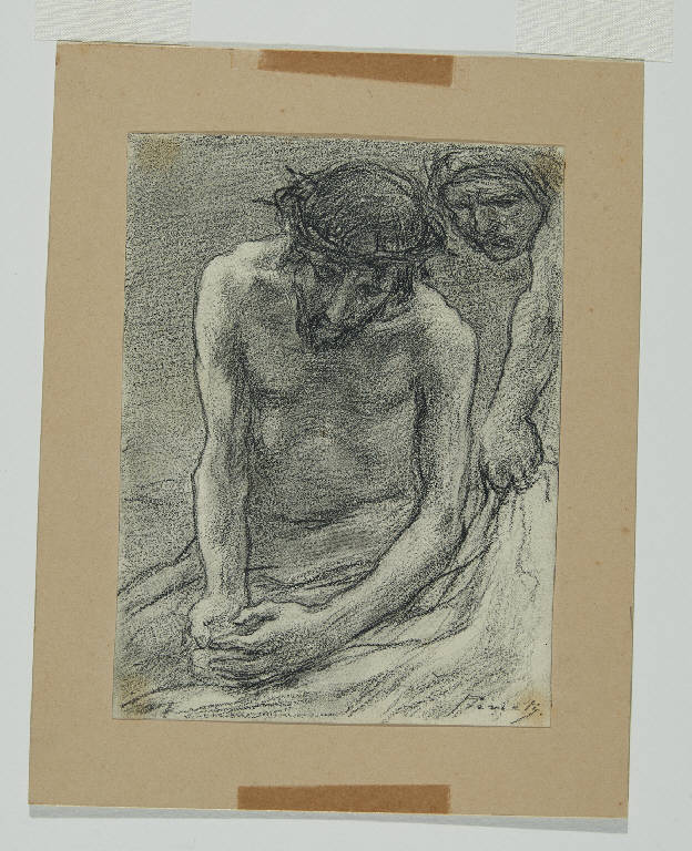 Via crucis. Stazione X, Gesù spogliato (disegno) di Previati, Gaetano (sec. XX)