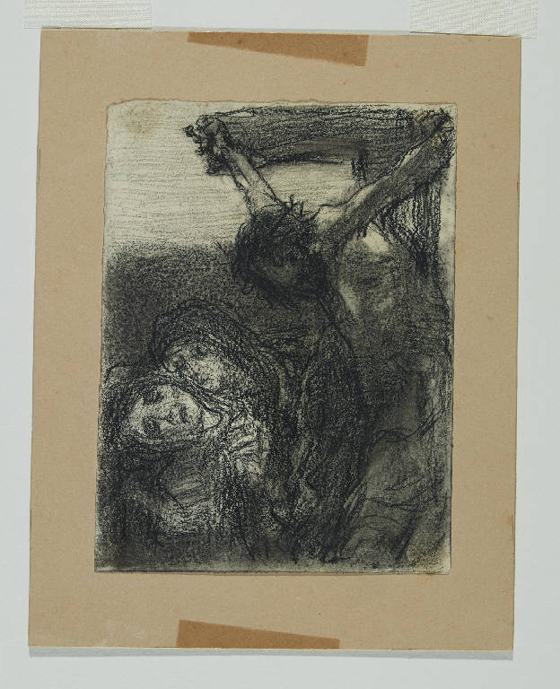 Via crucis. Stazione XII, Crocifissione (disegno) di Previati, Gaetano (sec. XX)