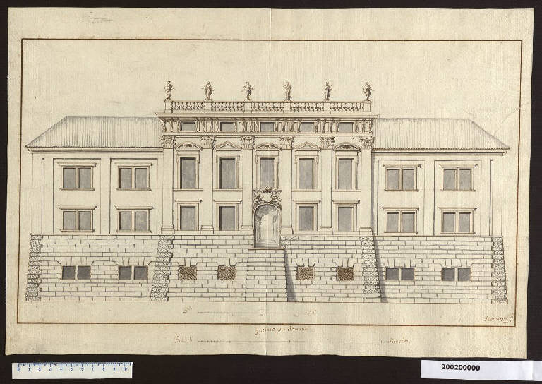 Prospetto est del castello di Austerlitz (disegno) di Zuccalli, Henrico (sec. XVII)