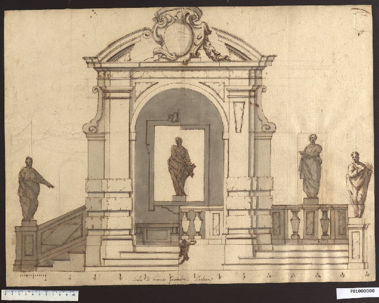 Prospetto principale di casino per giardino (disegno) di Martinelli, Domenico ((?)) (sec. XVIII)
