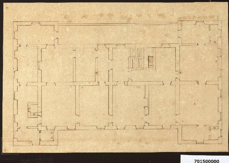 Pianta per il piano nobile della villa Sardini a Pieve Santo Stefano (disegno) di Lippi, Michelangelo ((?)) (sec. XVIII)