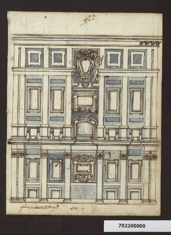 Facciata della sagrestia della cappella Paolina in S. Maria Maggiore a Roma (disegno) di Mola, Giovan Battista (sec. XVII)