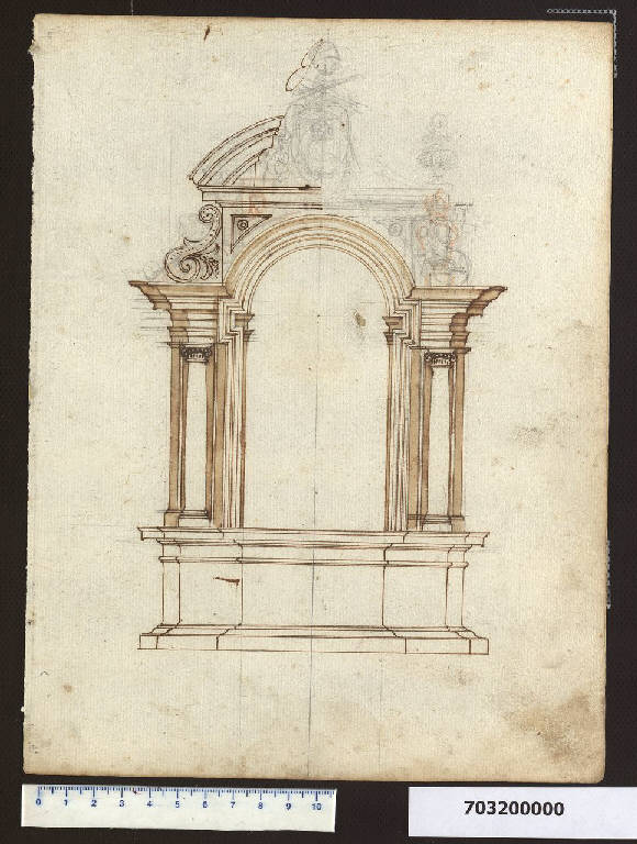Prospetto di un altare (disegno) di Mola, Giovan Battista (sec. XVII)
