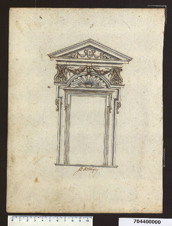 Prospetto di portale (disegno) di Mola, Giovan Battista (sec. XVII)