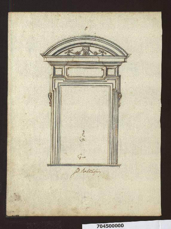 Prospetto di porta (disegno) di Mola, Giovan Battista (sec. XVII)