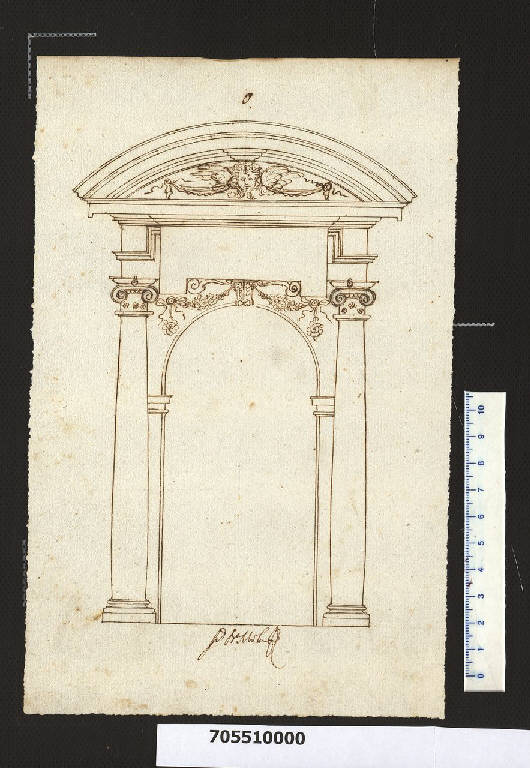 Prospetto di porta (disegno) di Mola, Giovan Battista (sec. XVII)