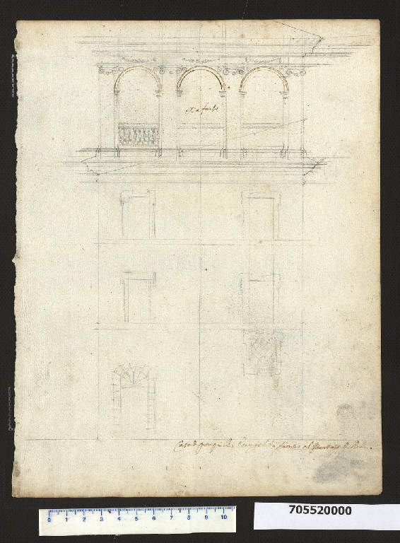 Prospetto della casa di Pompilio Evangelisti a Roma (disegno) di Mola, Giovan Battista (sec. XVII)